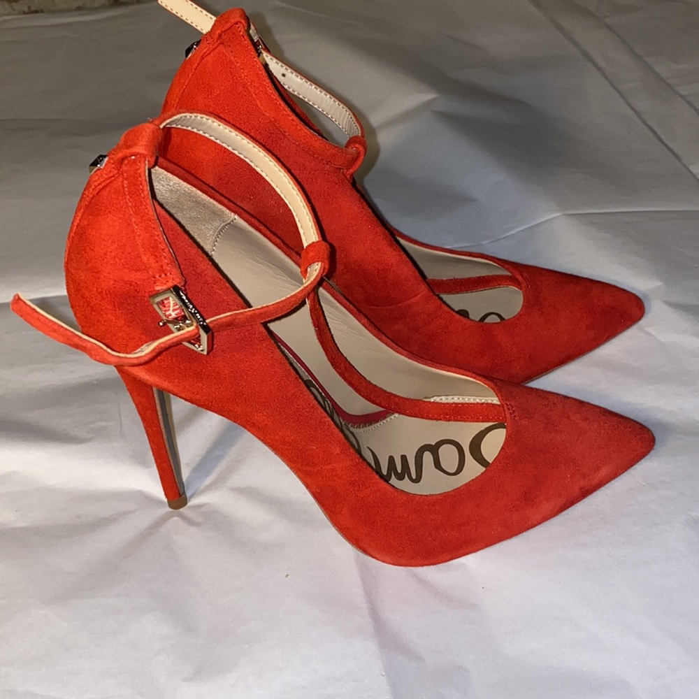 NEW Sam Edelman Suede Red Pointed Toe High Heels